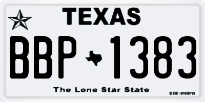 TX license plate BBP1383