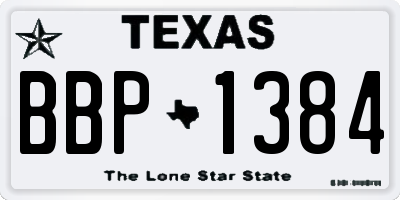 TX license plate BBP1384