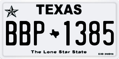TX license plate BBP1385