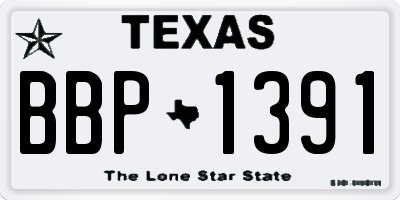 TX license plate BBP1391