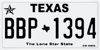 TX license plate BBP1394