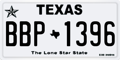 TX license plate BBP1396