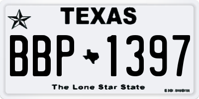 TX license plate BBP1397
