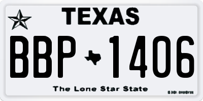 TX license plate BBP1406