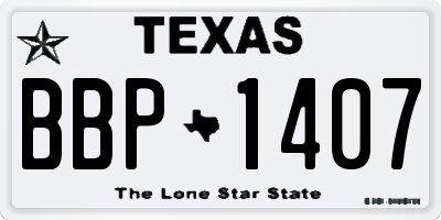 TX license plate BBP1407