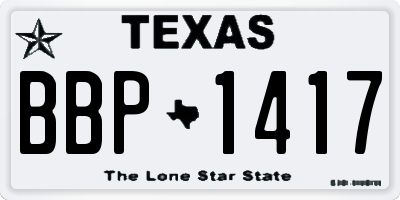 TX license plate BBP1417