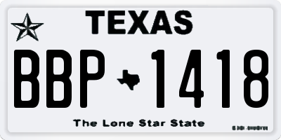 TX license plate BBP1418