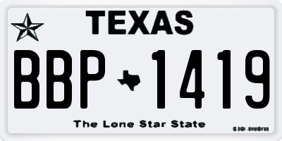 TX license plate BBP1419