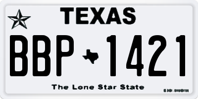 TX license plate BBP1421