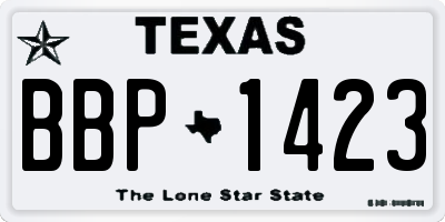 TX license plate BBP1423