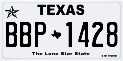 TX license plate BBP1428