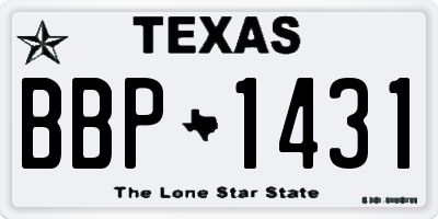 TX license plate BBP1431