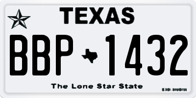 TX license plate BBP1432
