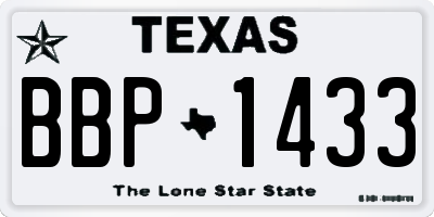 TX license plate BBP1433