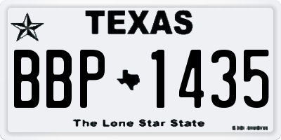 TX license plate BBP1435