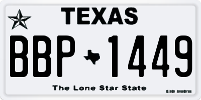 TX license plate BBP1449