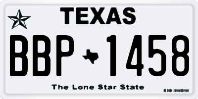 TX license plate BBP1458