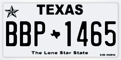 TX license plate BBP1465