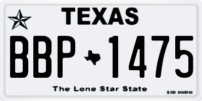 TX license plate BBP1475