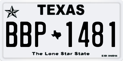 TX license plate BBP1481