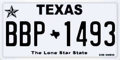 TX license plate BBP1493