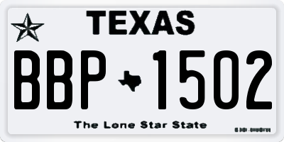TX license plate BBP1502