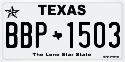 TX license plate BBP1503