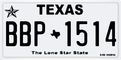 TX license plate BBP1514