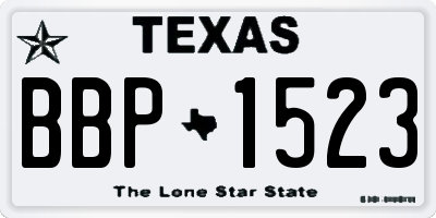 TX license plate BBP1523