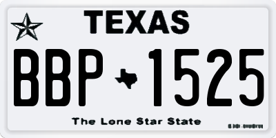 TX license plate BBP1525