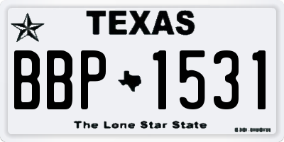 TX license plate BBP1531