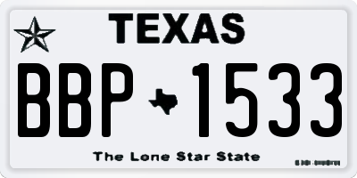 TX license plate BBP1533