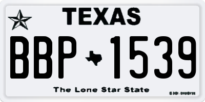 TX license plate BBP1539