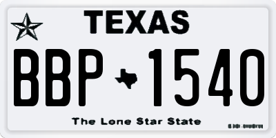 TX license plate BBP1540