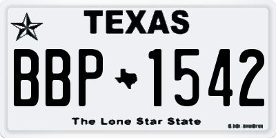 TX license plate BBP1542