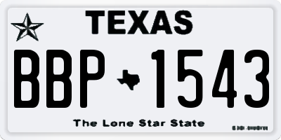 TX license plate BBP1543