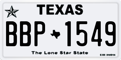 TX license plate BBP1549