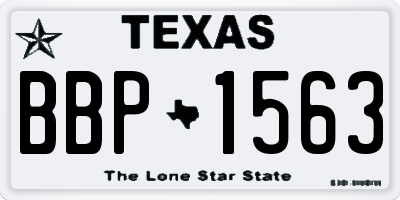 TX license plate BBP1563