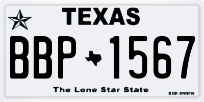 TX license plate BBP1567