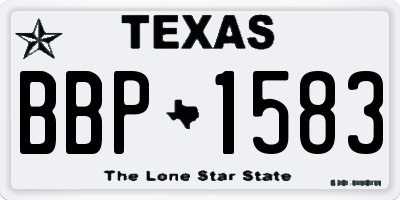 TX license plate BBP1583