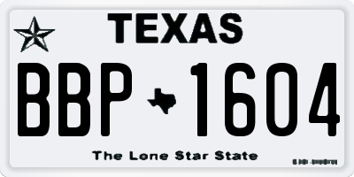 TX license plate BBP1604