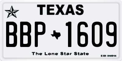 TX license plate BBP1609