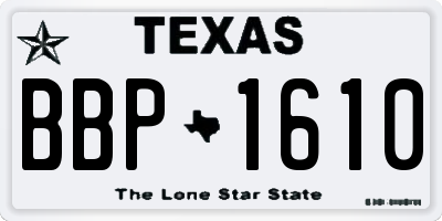 TX license plate BBP1610