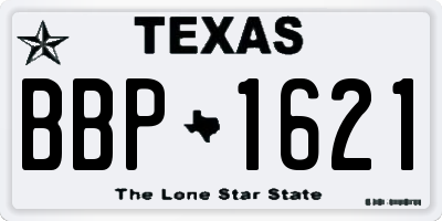 TX license plate BBP1621