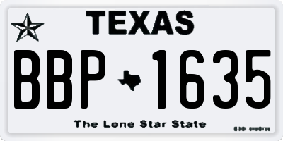 TX license plate BBP1635