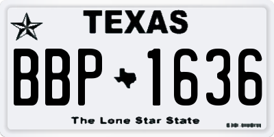 TX license plate BBP1636