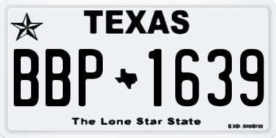 TX license plate BBP1639
