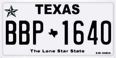 TX license plate BBP1640