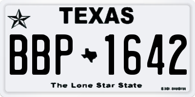 TX license plate BBP1642