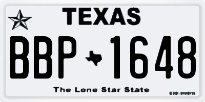 TX license plate BBP1648